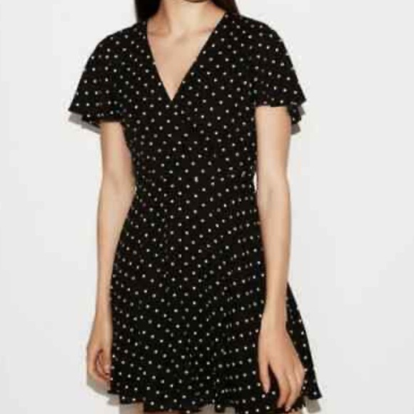 Express Polka Dot Black Dress - Picture 1 of 8